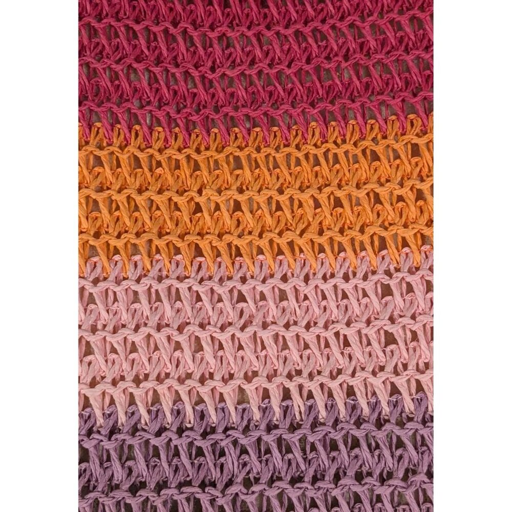 NWT Shiraleah Straw Bag Tote Latoya Sunset Tassels Chicago Paper Rainbow Purse - Picture 12 of 15